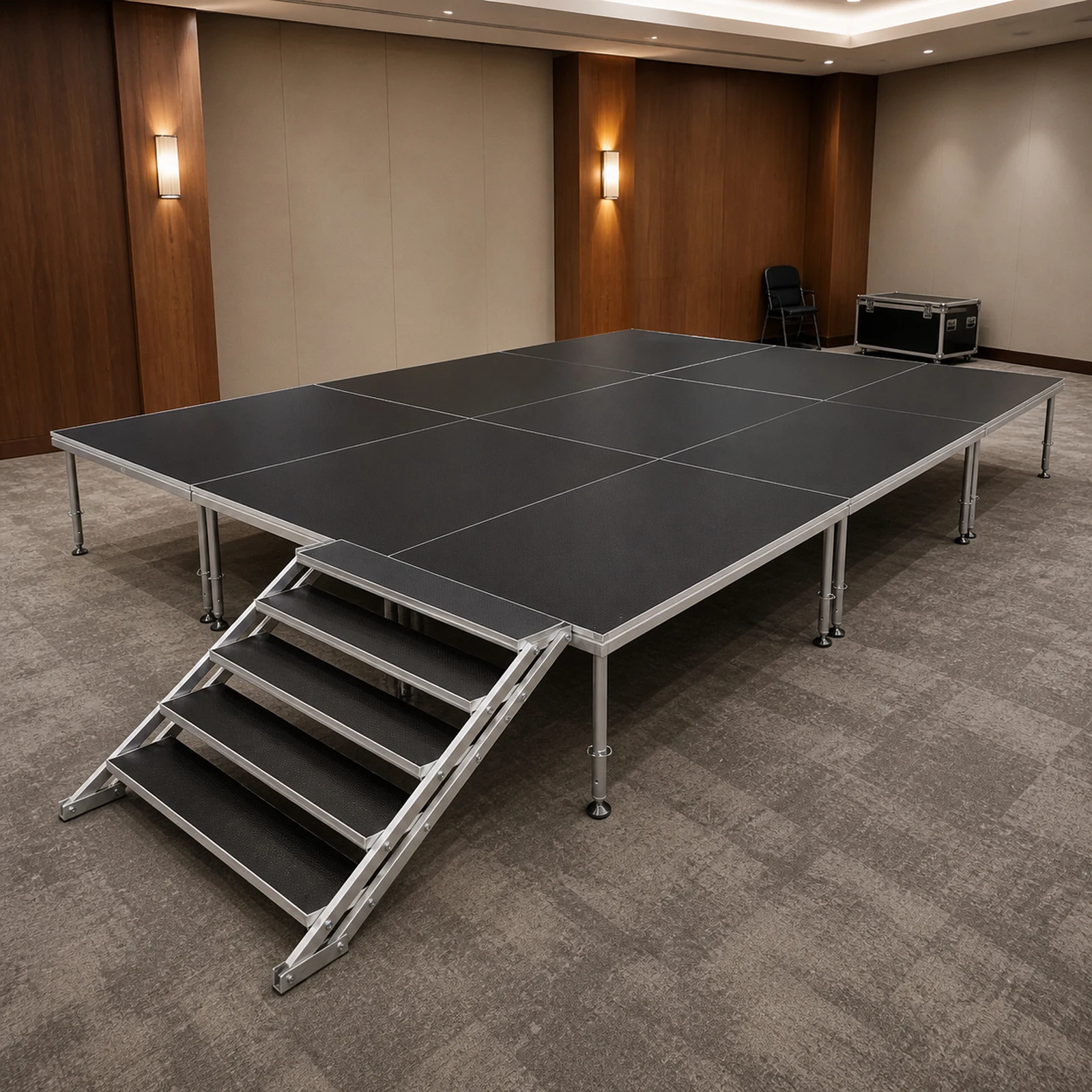 Vista 6 de Set Escenario 6x3 Metros con Escalera Optux