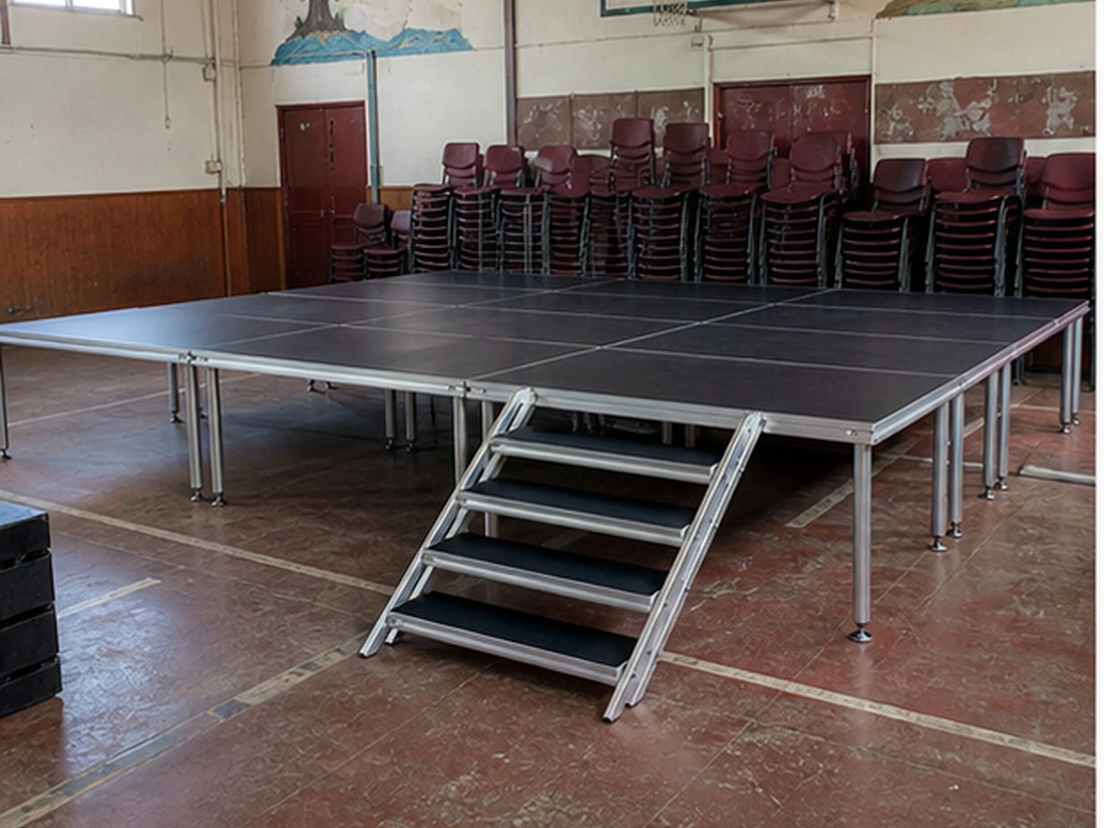 Vista 17 de Set Escenario 6x4 Metros con Escalera Optux