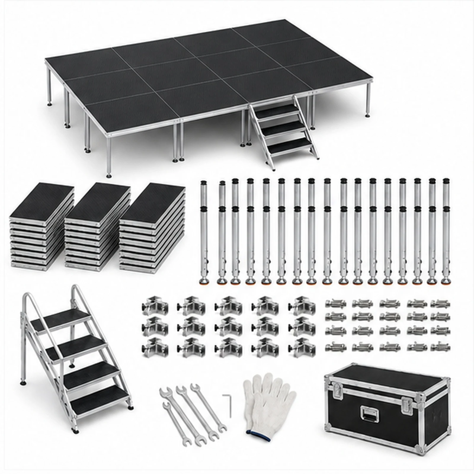 Set Escenario 6x4 Metros con Escalera Optux